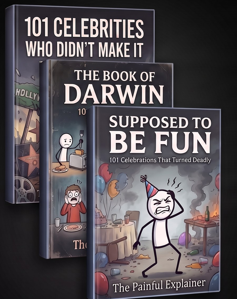 The Painful Ending — 3-ebook bundle: 101 Celebrities Who Didn't Make It, The Book of Darwin, and 101 Celebrations That Turned Deadly